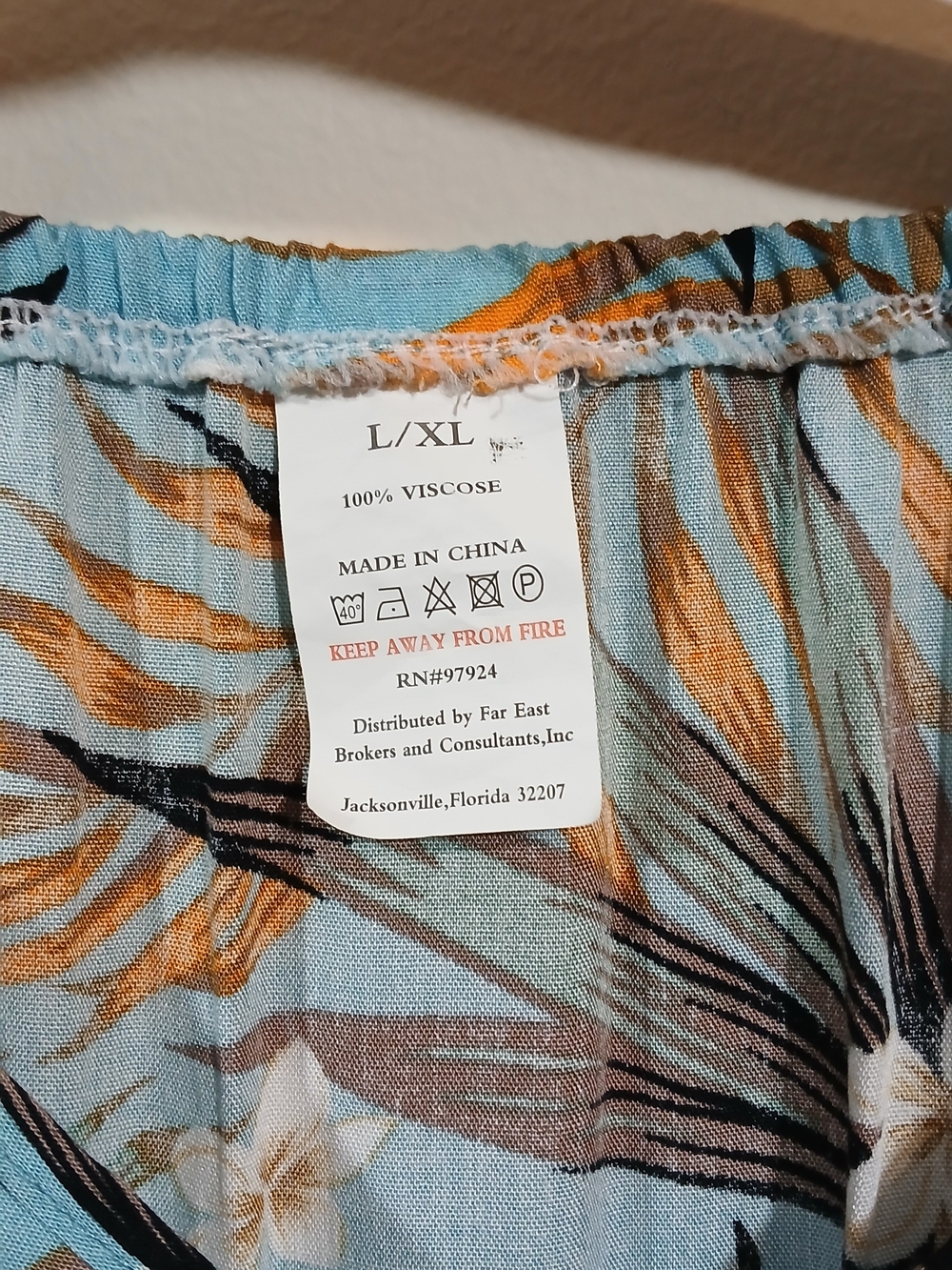 Tropical Floral Wide Leg Jumpsuit Blue Sleeveless Palazzo Wide Leg Romper L/XL - Picture 5 of 6